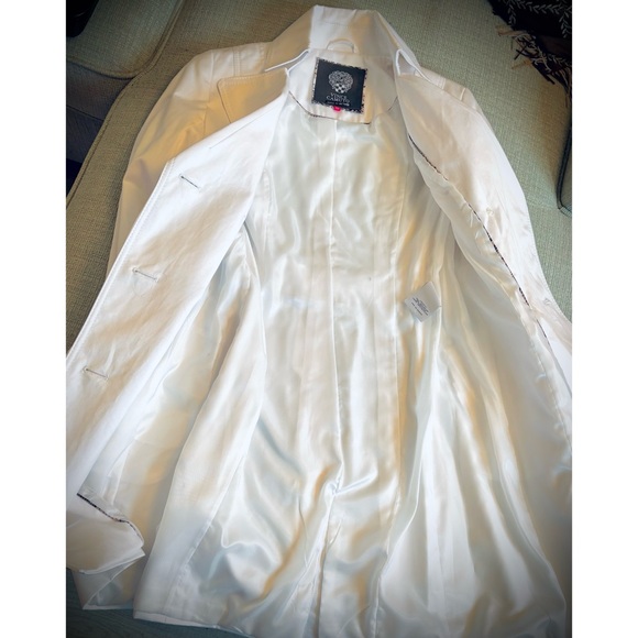 Vince Camuto NWOT White Double-Breasted Women's Rain-Trench Coat- Size XS - Picture 8 of 12